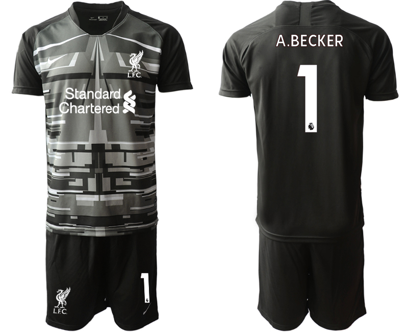 Men 2020-2021 club Liverpool goalkeeper black #1 Soccer Jerseys